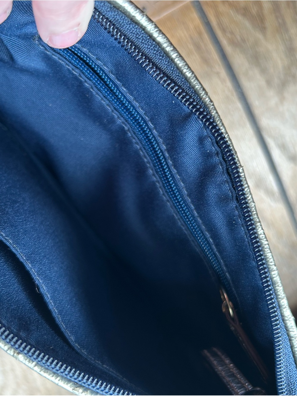 Coach Poppy Navy Signature Script Crossbody - Picture 4 of 8